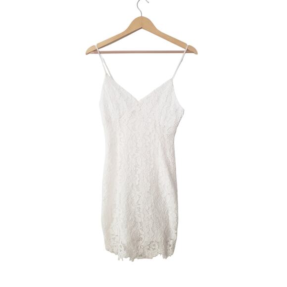 Superdown Lace Mini Dress White Size Medium - Picture 1 of 9
